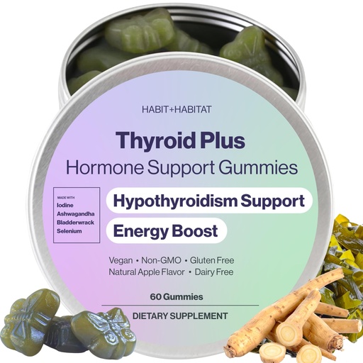 [BRSW2AL6DNYR6G3H] Thyroid Plus Gummies - Ashwaganda, Iodine, Bladderwrack, Kelp, and Schisandra