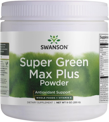 [BRSWIZT5DIHR22Q7] Swanson Super Green Max Plus 9 Ounce (255 g) Pwdr