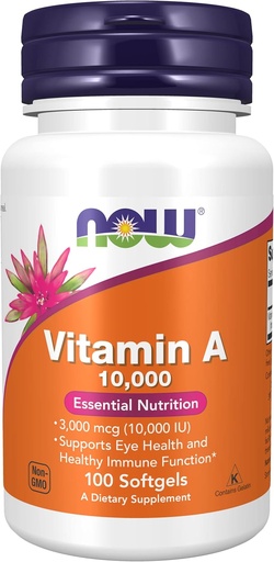 [BRSWIYQ6CAPQIYA5] Vitamin A 10000 IU, 100 Sgels by Now Foods (Pack of 3)