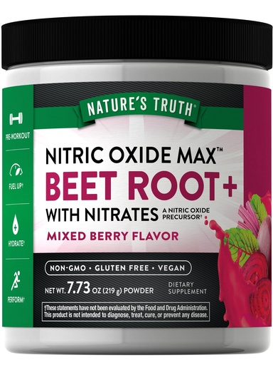 [BRSROYL5A4NAYFLV] Nature's Truth Beet Root Powder | 7.73 oz | Nitric Oxide Supplement for Men and Women | Vegan, Non-GMO & Gluten Free Pre-Workout | Mixed Berry Flavor