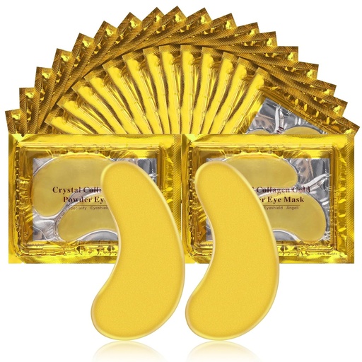 [BRSRAYIBDIHGOELP] Under Eye Patches for Puffy Eyes, 20 Pairs Eye Masks for Dark Circles and Puffiness 24k Gold Eye Patches with Collagen for Eye Bags Around The Eyes (Eye Patches A)