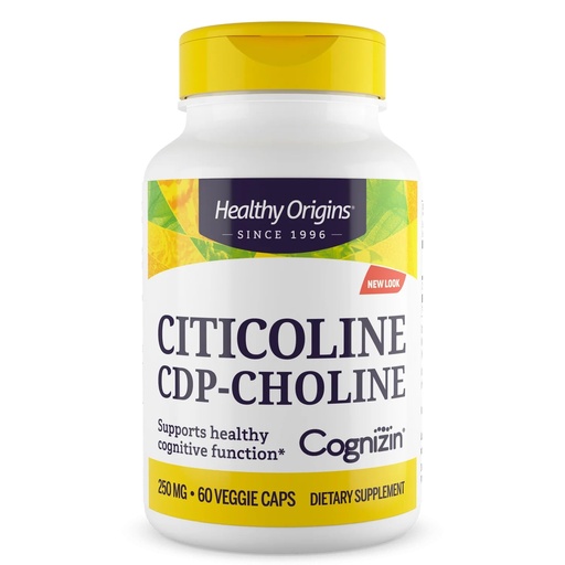 [BRSWIYYMCBYREADY] Healthy Origins Cognizin (Citicoline), 250 mg - Brain Supplement for Memory with Citicoline CDP Choline - Non-GMO, Vegan & Gluten-Free Supplement - 60 Veggie Capsules