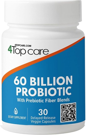 [BRSROATYDINWK2TU] Probiotics 60 Billion CFU - 10 Strains + Organic Prebiotics - Immune, Digestive & Gut Health - Supports Occasional Constipation, Diarrhea, Gas & Bloating - for Women & Men (30 Count)