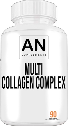 [BRSWYZTQDIBBOGT7] Multi Collagen Complex Capsules - Type I, II, III, V, & X - Collagen Protein Blend for Hair, Skin, Nails & Joints - Collagen Pills for Men & Women - 90 Collagen Capsules
