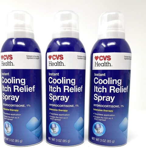 [BRSWYY3RCUNAGAD4] CVS Instant Cooling Itch Relief Spray Hydrocortisone 1% Intensiv terapi 3 Oz (3 Pack)
