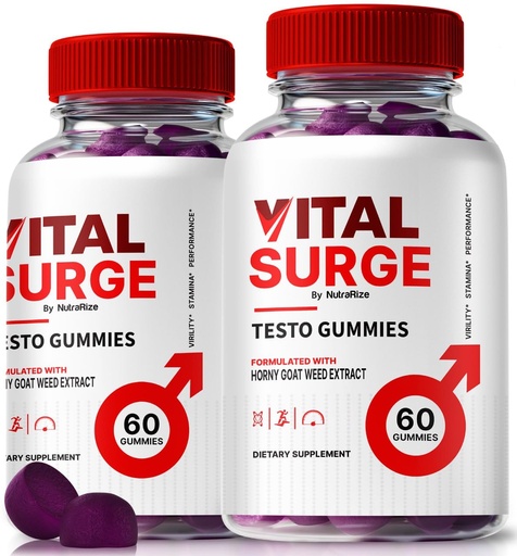 [BRSRAFI6OYCWYDTK] (2 Pack) Vital Surge Testo Gummies – Premium VitalSurge Gummies for Men with Clean Ingredients to Fuel Drive, Confidence and Daily Performance, Easy-to-Chew Tasty Vital Surge ME Gomitas (120 Gummies)