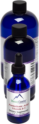 [BRSWIB36CUJRKAD6] HoneyCombs Vitamin B5 Pantothenic Acid Supplement Liquid Drops - High Potency Vitamin B5 for Men & Women - Maintain Healthy Hormones, Immune System, Hair, Skin, Nail - Vegan Liquid Vitamins (16 Fl oz)