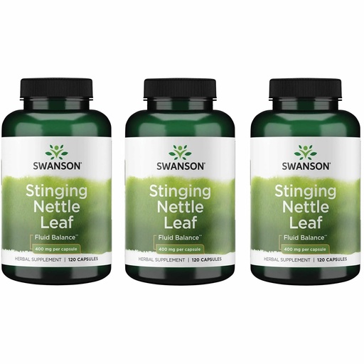 [BRSWGFD3BZ4BM3Y7] Swanson Stinging Nettle Leaf (Urtica Dioica) (120 Capsules), 3 Pack | Herbal Supplement Promoting Urinary Tract and Respiratory Health Support, May Support Healthy Fluid Balance