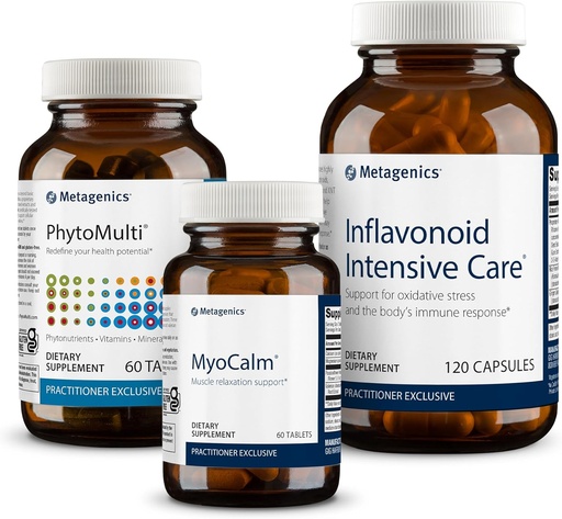 [BRSROCAZOUIGKA3H] Metagenics Inflavonoid Intensive Care - 120 Softgels, MyoCalm - 60 Tablets, and PhytoMulti Without Iron - 60 Tablets