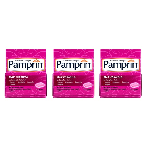 [BRSWIF35BYBGE2TK] Pamprin Maximum Strength Formula, 24 Caplets (Pack of 3)