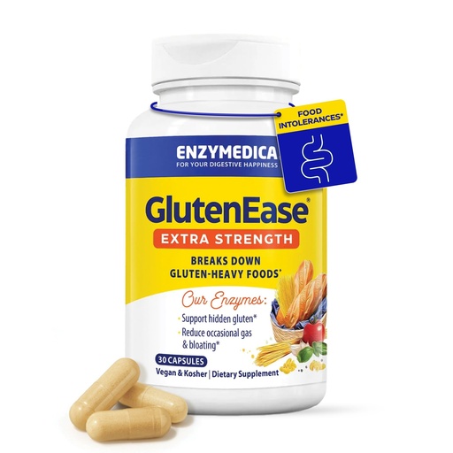 [BRSWI2YFPJ7WK3I5] Enzymedica GlutenEase Extra Strength - Digestive Enzyme Supplement for Women & Men, Gluten & Casein Sensitivity Support, High Potency Enzymes for Digestion & Gut Health, Helps Gas & Bloating - 30 Caps