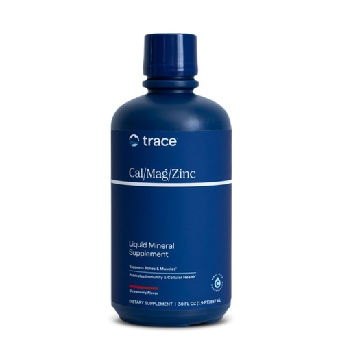 [BRSWIZQ5B4DWICTG] Trace Minerals Cal/Mag/Zinc - Liquid Mineral Supplement for Natural Body Health - Bone, Muscle & Cellular Health - Supports Immunity & Energy - Gluten-Free - 30Fl Oz (32 Servings) - Natural Strawberry
