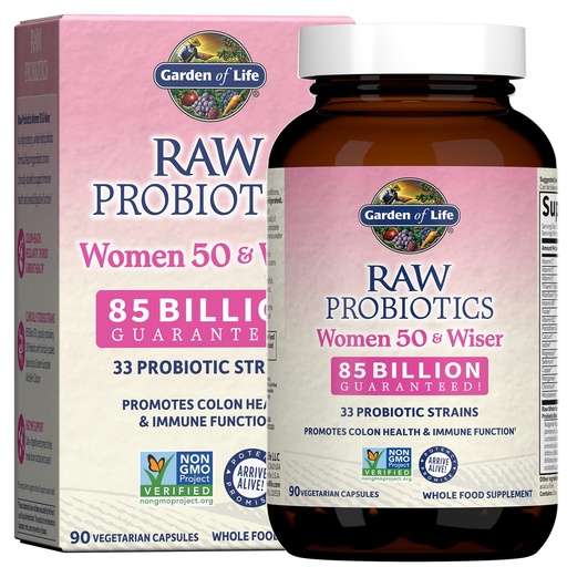[BRSWIZQBO4FQMF3I] Garden of Life Raw Probiotics Women 50 & Wiser - 85 Billion Live Cultures - Probiotic Supplement with Bulgarian Yogurt & Eastern Europe Wild Kefir Culture - 90 Vegetarian Capsules