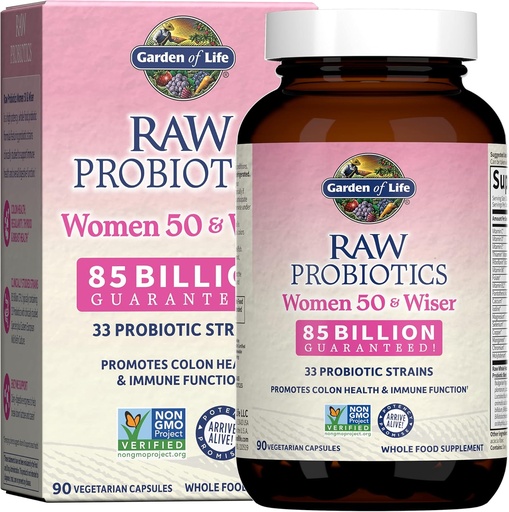 [BRSWIZQBO4FQMF3I] Jardí de la vida Raw Probiotics per a les dones per 50/50 i Saviser Women Probiotics amb adous àcids, Culturas Live, Probiotics - Creades, enzymes, Prebiotics - 90 Vegetarian Capules