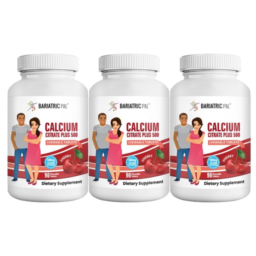 [BRSRO2T3CF6Q2CT3] BariatricPal Calcium Citrate 500mg Chewable Tablets - Cherry (90-Day Supply)
