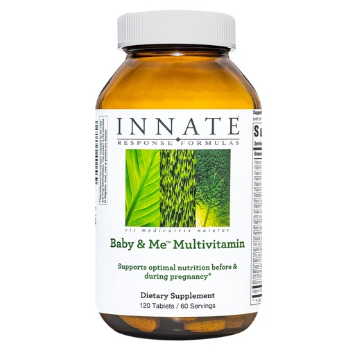 [BRSWKH36BYGGOH3I] INNATE Response Formulas Baby & Me Multivitamin - Prenatal and Postnatal Vitamin with Folate, Choline, and Vitamins B12 and D3 - Vegetarian, Non-GMO, and Gluten-Free - 120 Tablets (60 Servings)