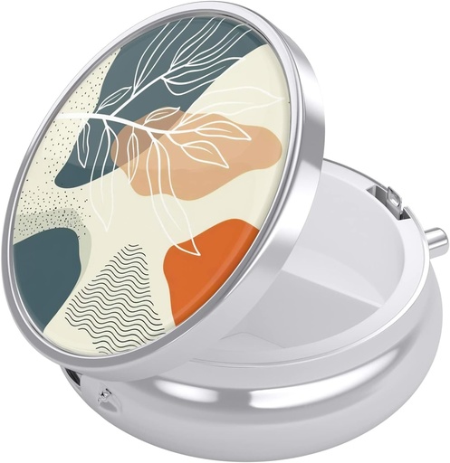 [BRSRMY33BEJWK3AY] Nipichsha Pill Box, Küçük Pill Case for Purse & Pocket, Cute Travel Medicine Organizer, Portatif Tıp Konteynerleri Vitaminleri, İlaçları, Fish Oil & Supplement, Desert Leaf Leaf