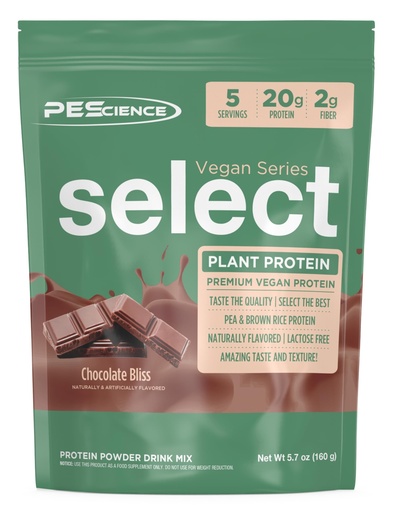 [BRSWGGICCMBRO2TF] PEScience Select Vegan Protein Powder, Plant Based Protein Powder, Amazing Taste, Smooth Texture, Pea and Brown Rice Blend, Dairy Free, Lactose Free, Gluten Free - Chocolate Bliss, 5 Servings
