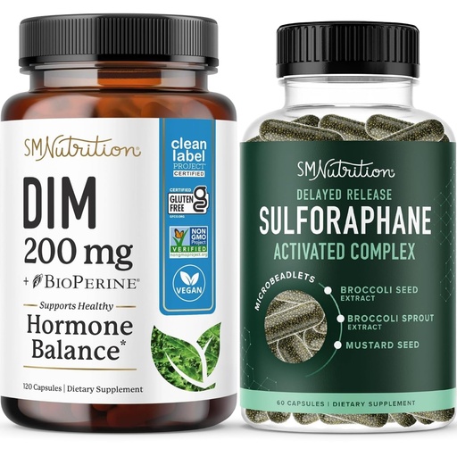 [BRSRAZALCN4AAHY7] Sulforaphane Complex with 200mg DIM Supplement for Enhanced Estrogen Balance for Women | Advanced Microbeadlet Technology Hormone Balance (60 Servings) with Diindolylmethane Capsules (120 Servings)