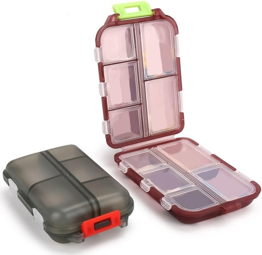 [BRSWGAQTOINAIDQ6] 2PCS Travel Pill Organizátor Box, Prenosné Pill Case, Pill Box Dispenser, s 10 oddeleniami pre rôzne lieky