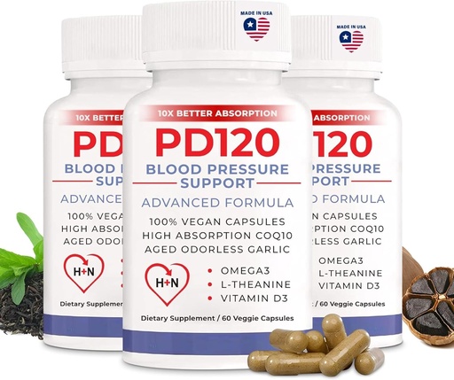 [BRSWGCQZOQMQOETH] Blood Pressure Supplement to Help Reduce High Blood Pressure Naturally, CoQ10, Nitric Oxide, Black Odorless Aged Garlic, Omega 3, L-Theanine, Vitamin D3 for Blood Pressure Support