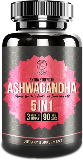 [BRSRAGICOBYWADY7] Ashwagandha Supplement with Turmeric, Rhodiola Rosea, Ginger Root, and Black Pepper Extract - 90 Veg Capsules
