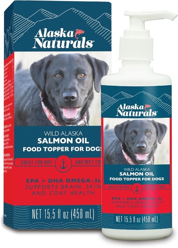 [BRSRAYADB5YGO2DK] Alaska Naturals Wild Alaska Salmon Oil Food Topper para cães