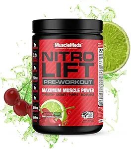[BRSRAYACO4JRSGTA] MuscleMeds Nitro Lift Pre Workout Enhance Endurance and Muscle Performance, Cherry Lime, 40 Servings