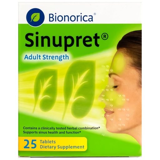 [BRSWIHTQBEDWE2A3] Bionorica Sinupret Adult Strength Sinus - Immune Support Supplement - All Natural - Herbal Nasal Passage & Immunity Boost - 25 Tablets