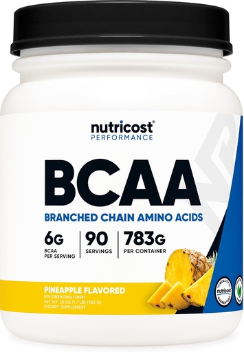 [BRSWGGAZBMMRGF32] Nutricost BCAA prašek (Pineapple, 90 servingov) - Optimalno razmerje 2:1:1