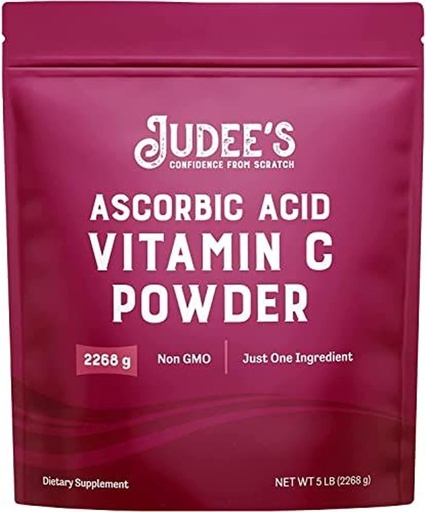 [BRSW2ZIHCN6RY3I3] Judee’s Pure Vitamin C Powder 5 lb - 100% Non-GMO, Gluten-Free and Nut-Free - (L - Ascorbic Acid) - Immune Support & Antioxidant Supplement - No Fillers - for Cosmetics and Preserving Foods