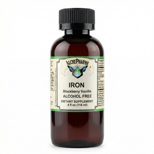 [BRSWYFIFOEIWODQU] Iron Liquid (Gentle High Absorption Ferrous Bisglycinate Chelate) BlackBerry Vanilla 4 fl oz 24 Servings