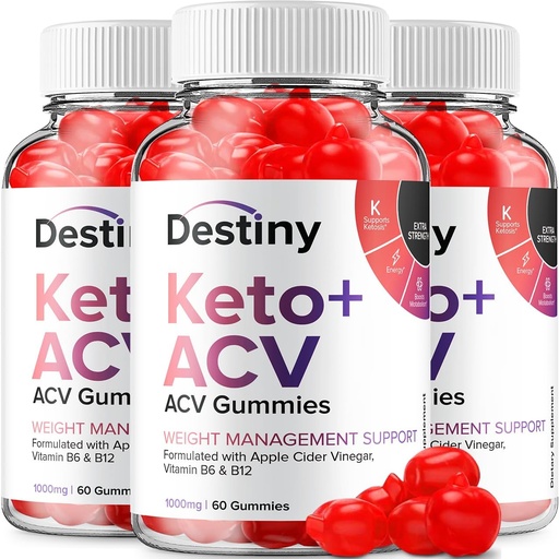 [BRSROA36OZ7WMG3J] (3 Pack) Destiny Keto ACV Gummies - Advanced Formula Destiny Keto Plus ACV Gummies Aceto di sidro di mele, Gestione del peso, Destiny ACV Integratore alimentare Men Women (180 Gummies)