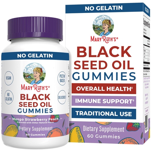 [BRSRMGD4B4BQAHLK] MaryRuth Organics Black Seed Oil Gummies | Black Cumin Seed Oil Supplement | Traditionally Used for Immune Support & Cardiovascular Health | Vegan | No Gelatin | Pectin Based | 60 Gummies