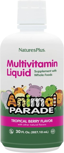 [BRSWIYT6CQCQE2IZ] NaturesPlus Animal Parade Source of Life Children's Liquid Multivitamin - Tropical Berry Flavor - 30 fl oz - Whole Food Supplement - Vegetarian, Gluten-Free - 60 Servings