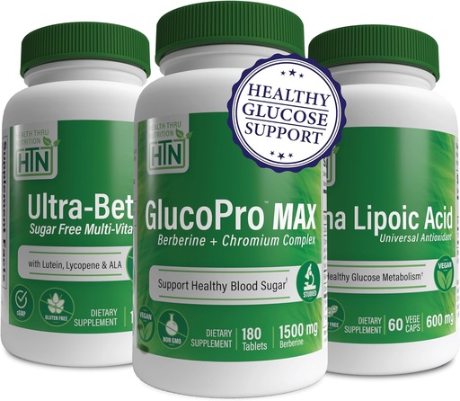 [BRSRAAL7BMJWO3AU] Healthy Glucose Metabolism Booster Pack Featuring GlucoPro Max, Alpha Lipoic Acid & Ultra-Betic MultiVitamin