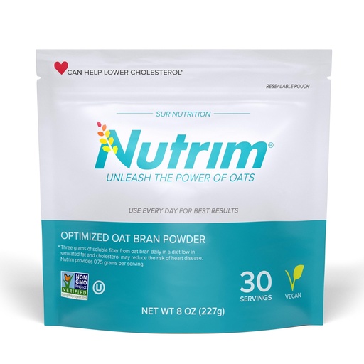 [BRSWKYIKB4BGYCT2] Nutrim Oat Bran Powder with 750mg Beta Glucan per Serving - Easy-Mix Soluble Fiber for Cholesterol Management & Immune Support - Heart Healthy, Non-GMO & Vegan Oatmeal Powder