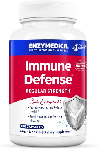 [BRSWGHYFDMJQ4A3J] Enzymedica, Immune Defense, Regular Strength, Proteolytic Enzymes for Immune Support, 180 Count