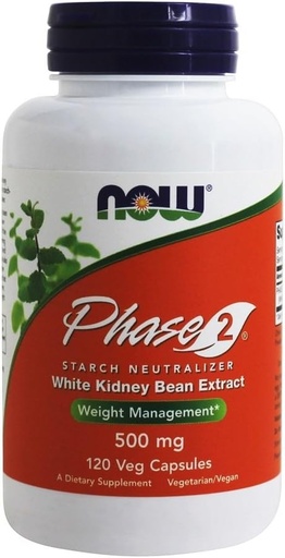 [BRSWIY3QB4MRUCA5] Now Foods, Phase 2 Starch Neutralizer, 500 mg, 120 Veg Capsules