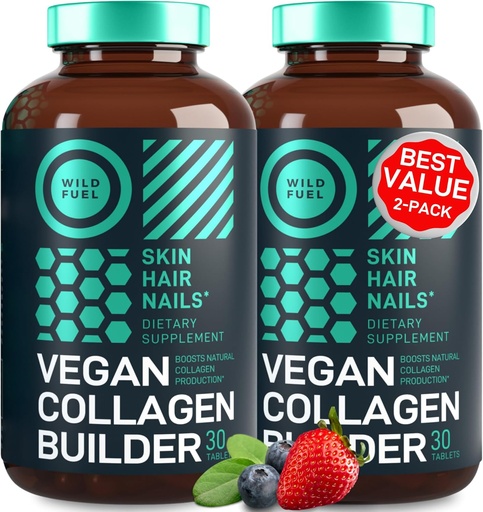 [BRSRMBQDA57R6AAZ] Vegan Collagen ATM Tabletleri - Cruelty-Free Vegan Collagen Supplements - Biotin, Organik Superfood, Plant Based Collagen Vitamins for Skin, Hair, Nails - 2Pack, 60 Vegeterian Collagen Boost Pills
