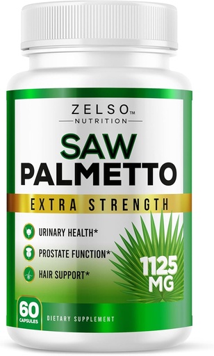 [BRSW2CT7AECQEH32] Saw Palmetto Prostate Supplement for Men, 3-in-1 Benefits, Extra Strength DHT Blocker for Hair Growth and Beta Blocker for Urinary Health, Potent Prostate Function Support, 30 Day Supply (60 Count)