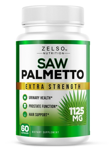 [BRSW2CT7AECQEH32] Saw Palmetto Prostate Supplement for Men, 3-in-1 Benefits, Extra Strength DHT Blocker for Hair Growth and Beta Blocker for Urinary Health, Potent Prostate Function Support, 30 Day Supply (60 Count)
