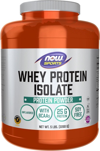 [BRSWIY34AIMBQ2D4] AHORA Foods Sports Nutrition, Whey Protein Isolate, 25 g Con BCAAs, Desflavored Powder, 5 libras