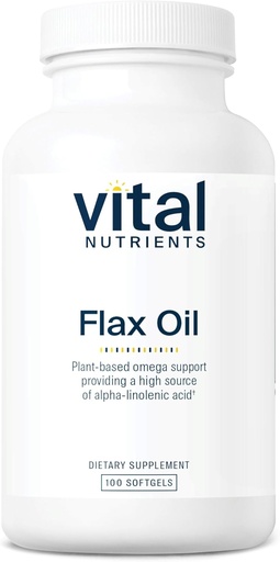 [BRSWIYIZCINWYCLK] Vital Nutrients Flax Seed Oil 3000mg | Cold Pressed Flax Oil with high Concentration of ALA for Heart Health* | Gluten, Dairy and Soy Free | Non-GMO | 100 Softgels
