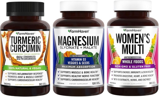 [BRSRMZTYPMMGCDL5] FarmHaven Magnesium + Multivitamin pro ženy + kurkumin s BioPerine Black Pepper
