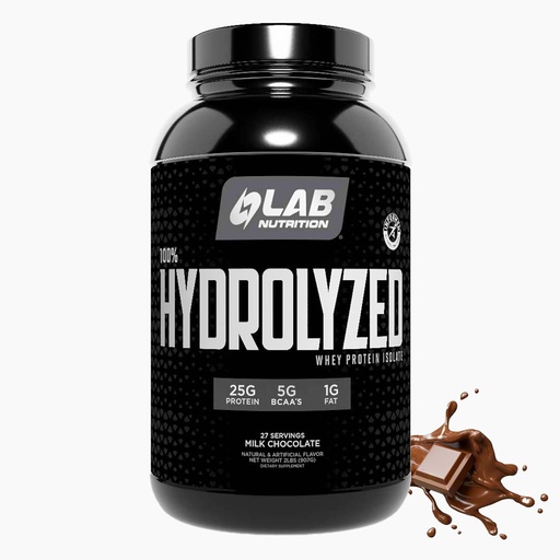 [BRSROFAEOQFBG3LP] 100% Hydrolyzed Whey Protein Isolate (2 Pounds, Chocolate Flavor) 25gr of Protein, Build Muscle, Lean Muscle Growth, Easy Digestion, Gluten Free, Lactose Free, Fast Absorbing.