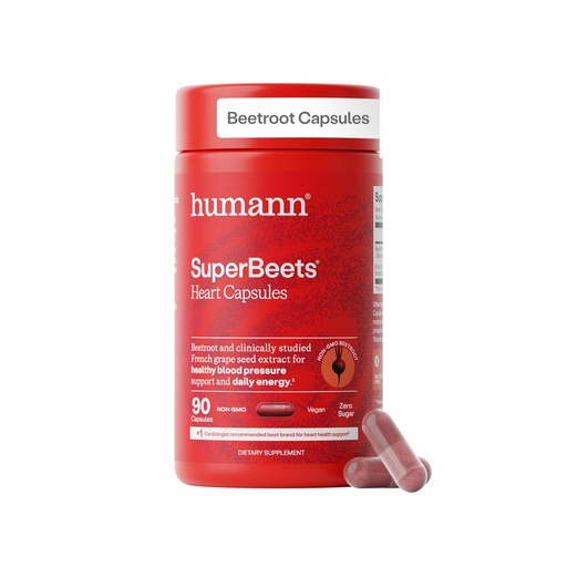 [BRSRMHYZCF7W2DL2] Humann SuperBeets Beet Root Capsules Quick Release 1000mg, Helps Support Nitric Oxide Production, Blood Pressure Support, Heart Health, Contains Non-GMO Beetroot Powder, Studied Antioxidants, 90 Count