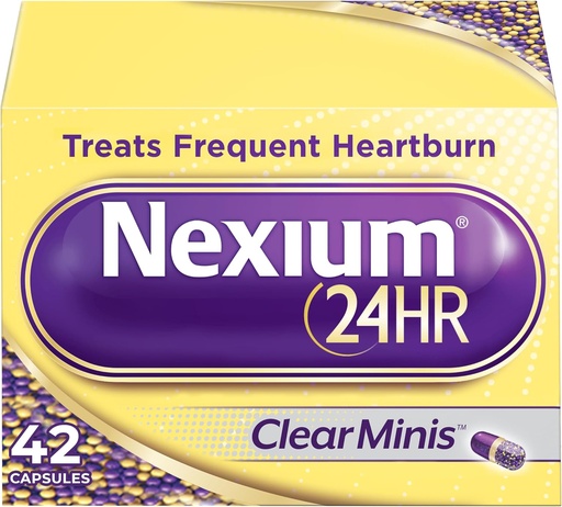 [BRSWECQLBEDQE2Q3] Nexium 24HR ClearMinis Acid Reducer Heartburn Relief Καθυστερημένες κάψουλες απελευθέρωσης για όλες τις ημέρες και την προστασία όλων των νύχτας από συχνές εγκαύματα, καρδιοκαύση Ιατρική με Esomeprazole Μαγνήσιο - 42 Count
