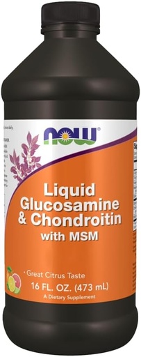 [BRSWIYQTPMJREFDG] NOW FOODS Liquid Glucosamine & Chondroitin MSM, 16 FZ