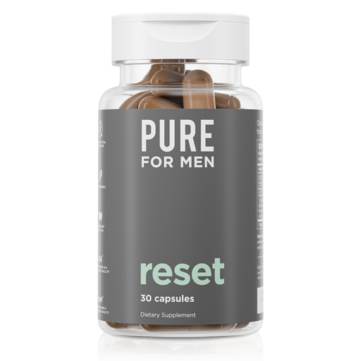 [BRSW2FIKBACAI2TF] Pure for Men Detox Supplement, Reset | Promotes Digestive & Gut Health, Helps Remove Toxins & Supports Immune System, Colon Cleanse | 30 Capsules